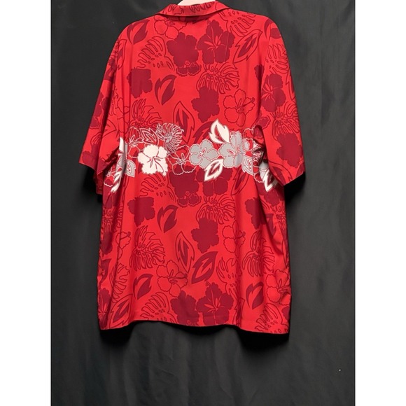 OCEAN CURRENT Hawaiian Shirt Mens XL Red Aloha Tropical Short Sleeve Button Up‎ - Picture 2 of 3